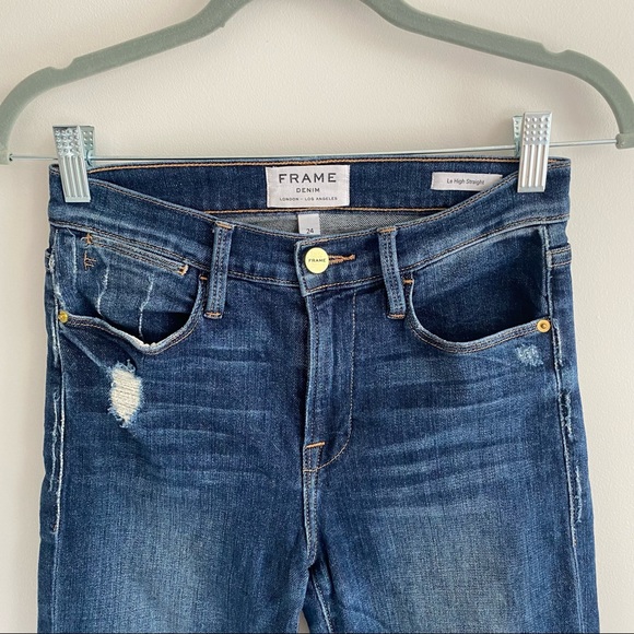 Frame Denim “le high straight” EUC Jeans sz 24 - Picture 3 of 11
